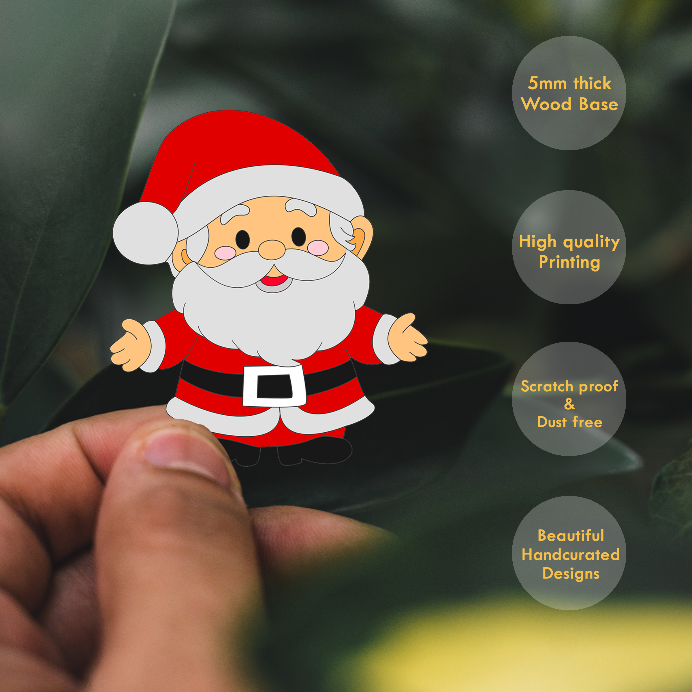Wooden Fridge Magnet - Santa Claus